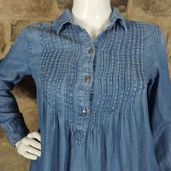 American Eagle Outfitter chambray‎ long sleeve blouse size XS - Picture 3 of 12